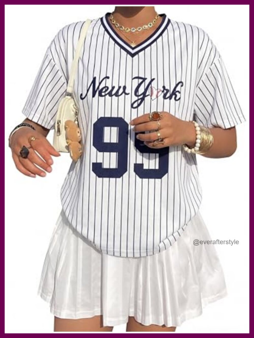 Women's Baseball Graphic V-Neck Tee Oversized Game Day Shirt Soft Stretchable